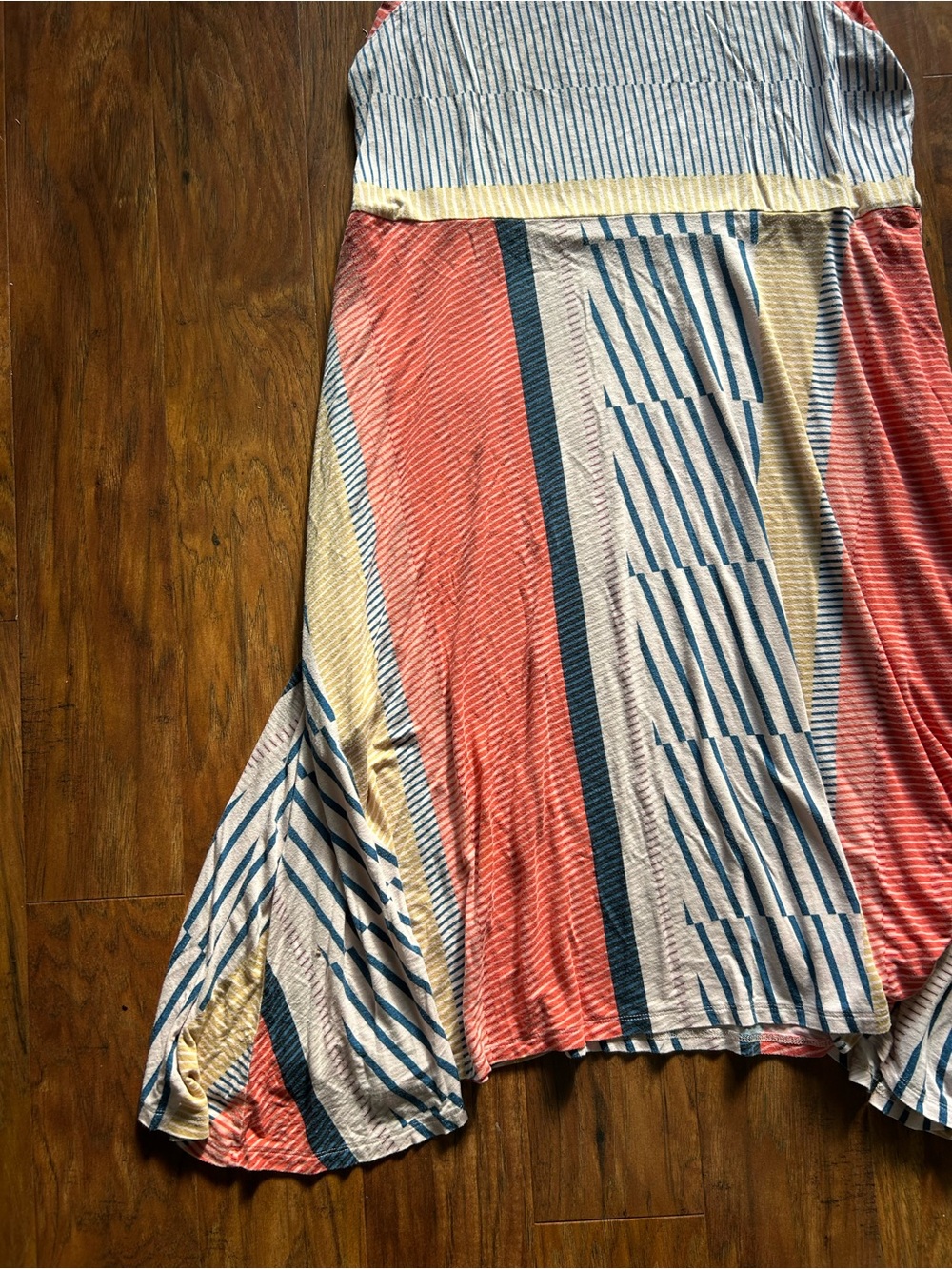 Maeve Anthropologie Cleary Striped Sleeveless Jersey Midi Dress Multicolor XL - Picture 3 of 7